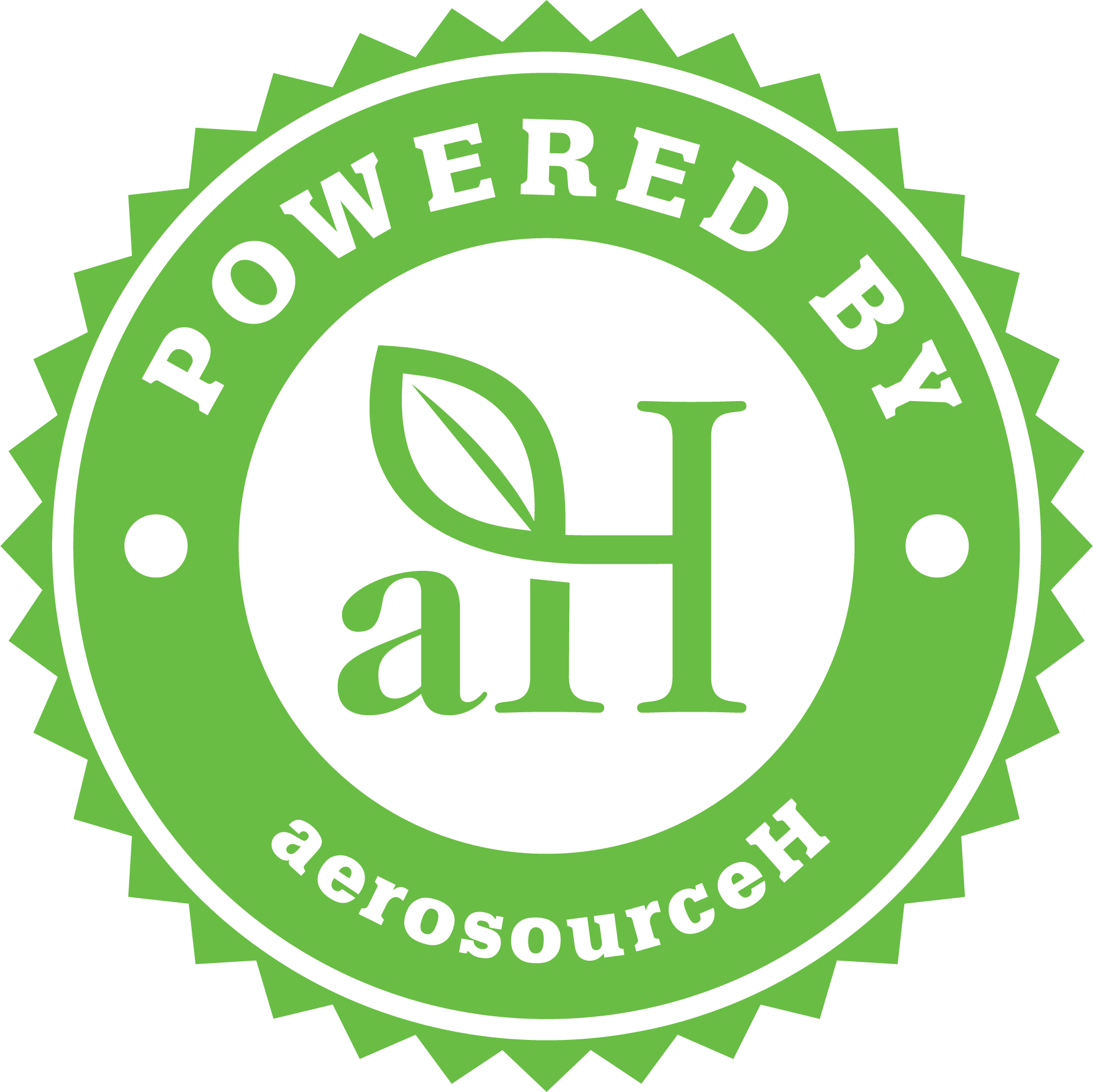 Powered by aH logo stamp green